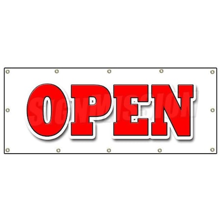 Signmission OPEN BANNER SIGN grand opening new store for business shop sale retail B-120 Open